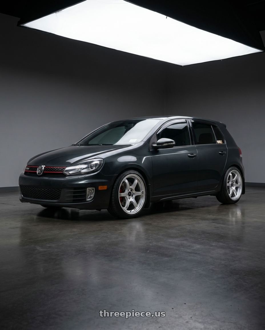 2014 VW GTI Wolfsburg Edition with Vors LT61 5x112 18x8.5 +35 Silver Machined Face wheels