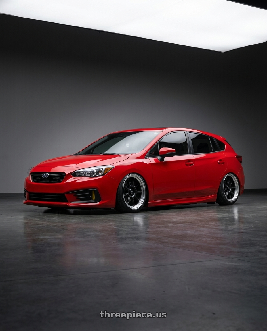 2022 Subaru Impreza Sport Hatchback  with Konig Countergram 5x100 18x8.5+40 Matte Black / Matte Machined Lip wheels