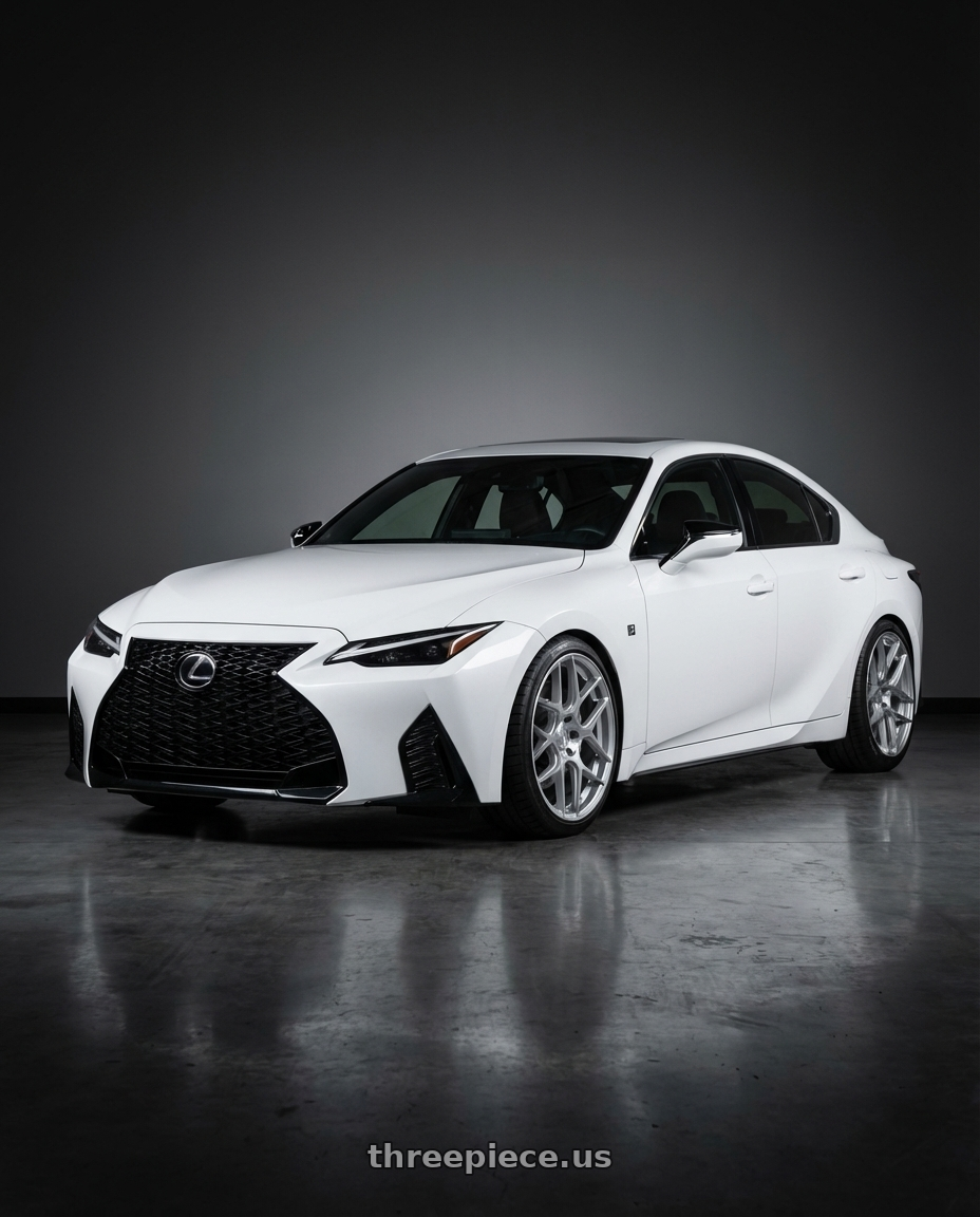 2024 Lexus IS 350 with Aodhan AFF2 5x114.3 19x9.5+35 Gloss Silver Machined Face wheels