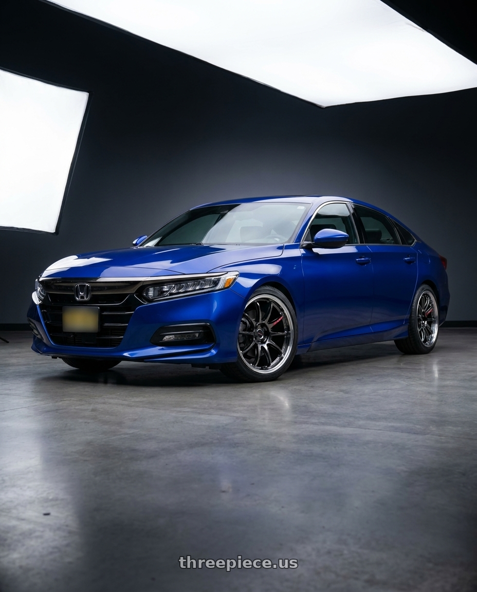 2019 honda accord sport - with Work Emotion Zr10 5x100 19x9.5 +38 Glim Black Diamond Rim cut wheels