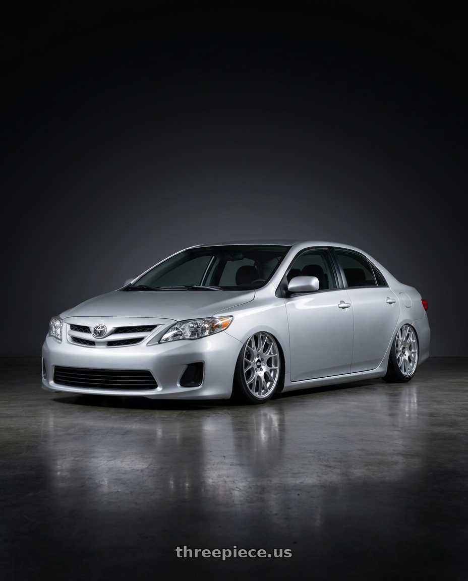 2011 Toyota corolla with BBS CH-R 5x130 19x8.5 +51 Brilliant Silver Polished Rim Protector wheels
