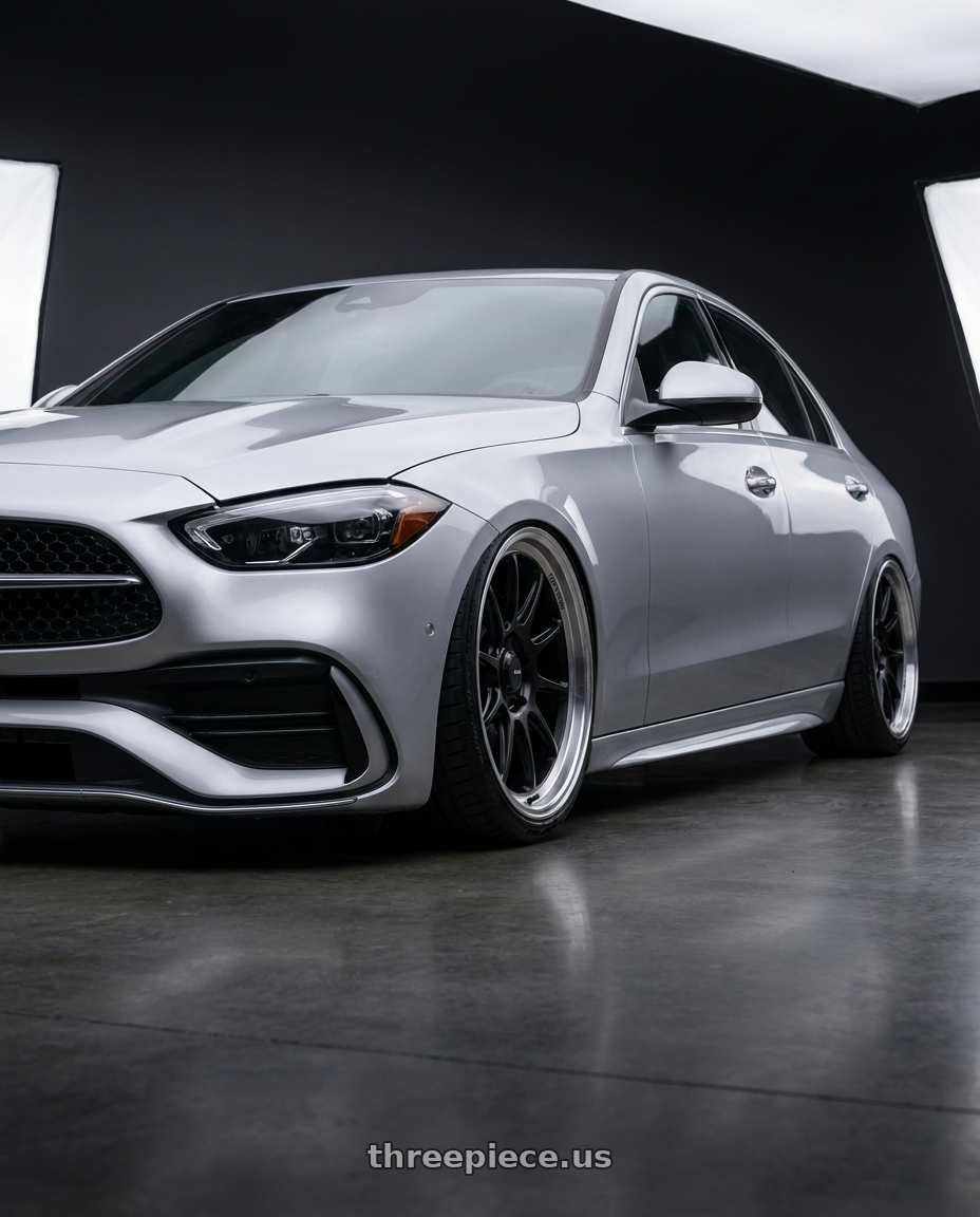 2022 Mercedes-Benz C-Class W206 with Konig Countergram 5x112 19x11+40 Matte Black / Matte Machined Lip wheels