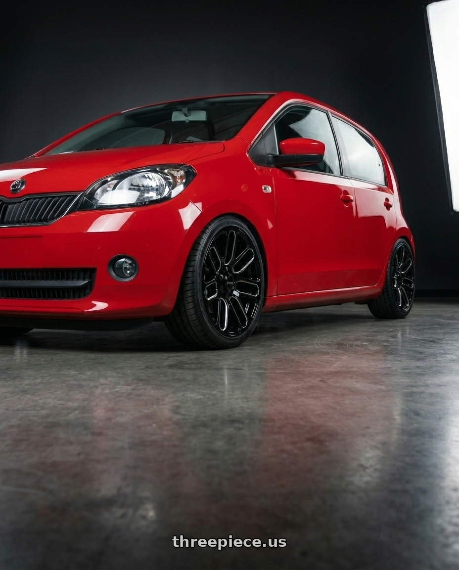 2015 skoda citigo with Petrol P2B 4X114.3 15X7 +40 GLOSS BLACK wheels