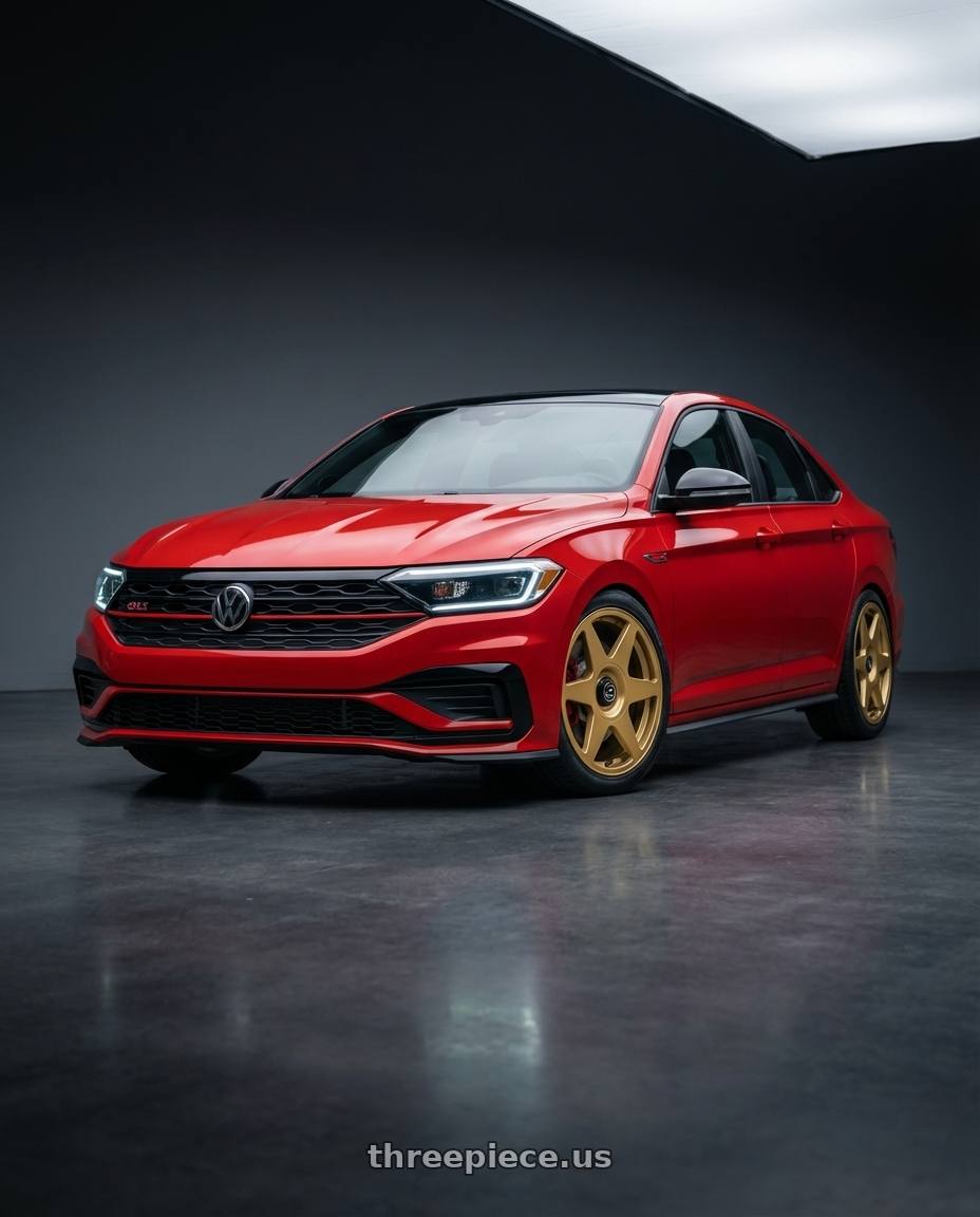 2023 Volkswagen Jetta GLI MK7 with fifteen52 TARMAC EVO 5x112 / 5x120 18x8.5 +35 GOLD (GLOSS GOLD) wheels