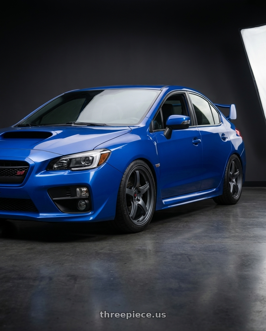 2013 Subaru WRX STI with Gram Lights 57CR 5x114.3 18x10.5+12 Gunblue II wheels