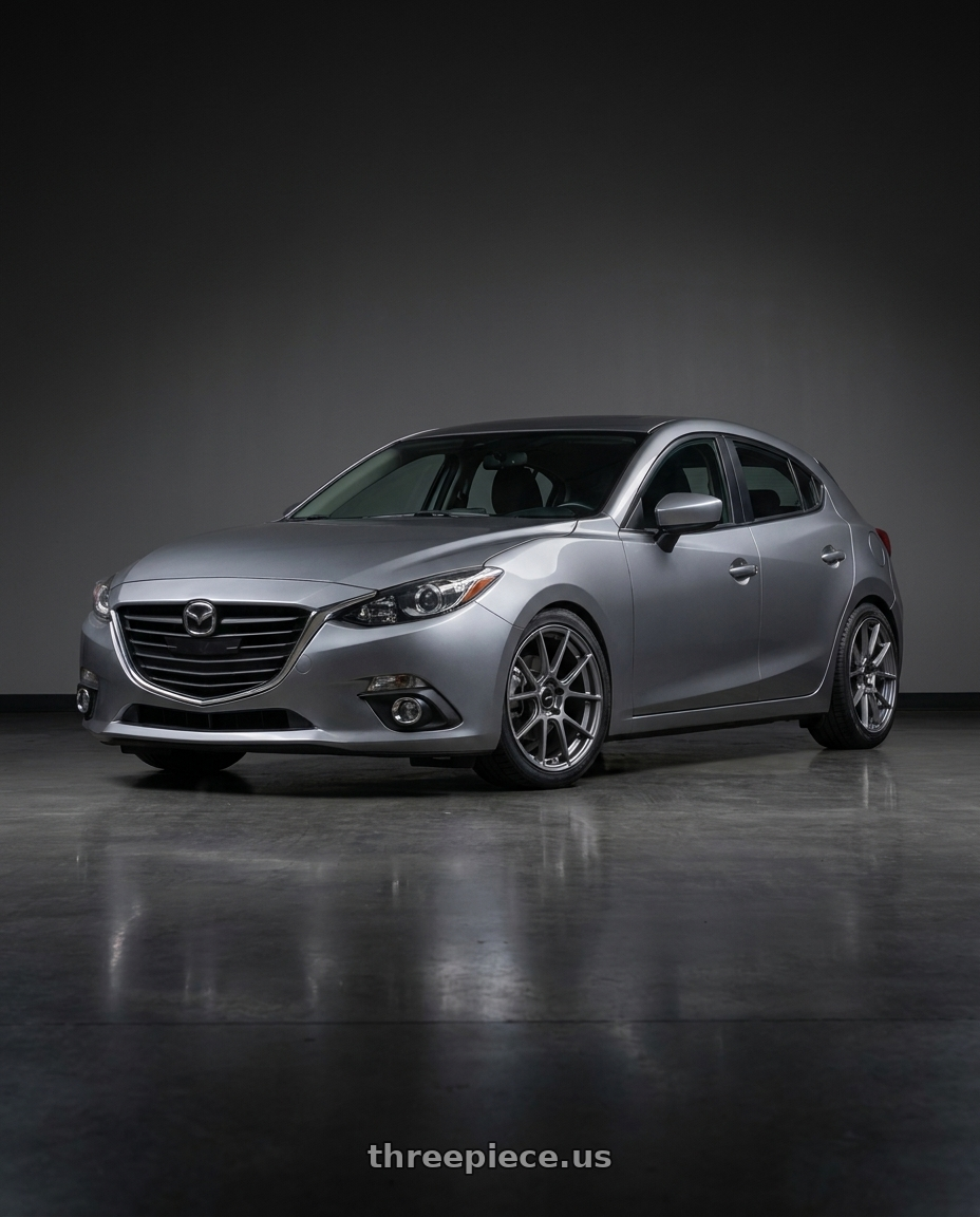2017 Mazda Mazda3 Grand Touring with Enkei TS-V 5x114.3 18x8+35 Storm Grey wheels