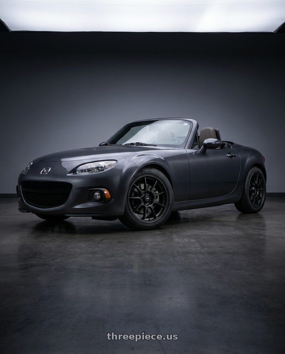 2014 Mazda MX-5 with Konig 57B Dekagram 5x114.3 17x8 +40 Semi-matte Black wheels