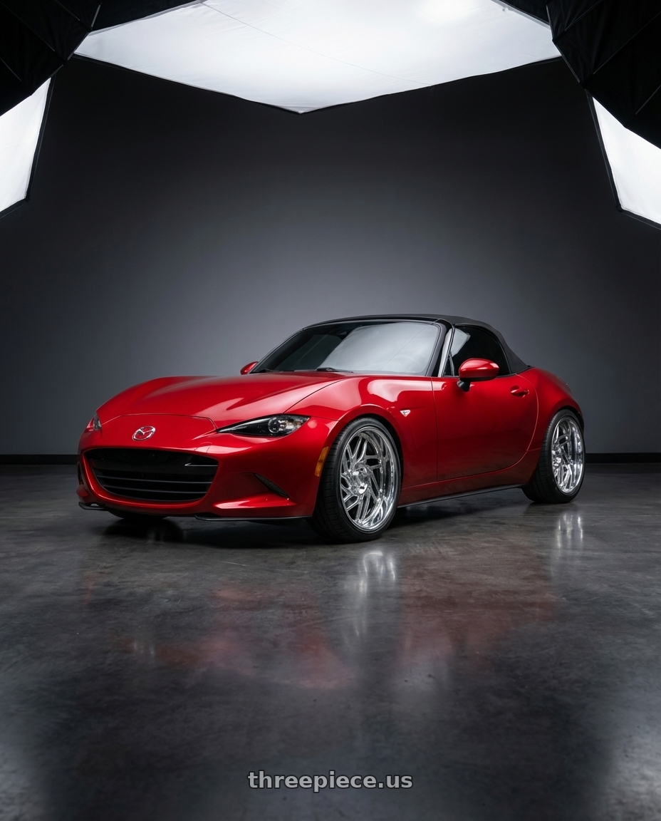 2016 Mazda MX-5 Miata Grand Touring Red with Carolina Forged Asheville 5x135 22x12 -40 High Polish wheels