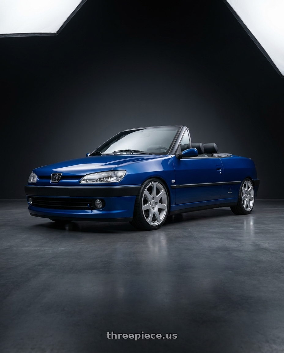 1996 Peugeot 306 Cabriolet (N3)  , Royal Blue with OE Wheels CL02 5x115 22x9+18 Silver wheels