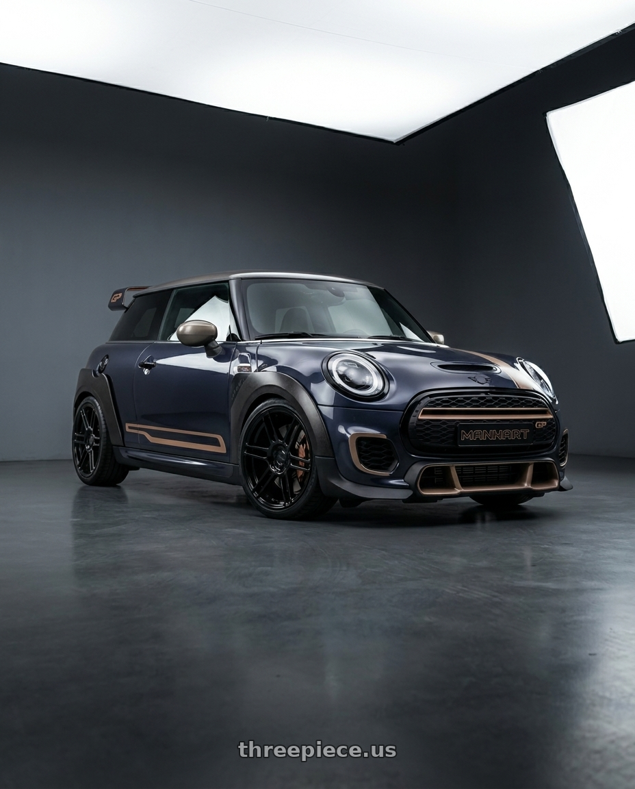 2019 Manharts Gp3 F350 Mini Jcw Gp with Aodhan AH09 5x114.3 18x9.5 +35 Gloss Silver Machined Face wheels