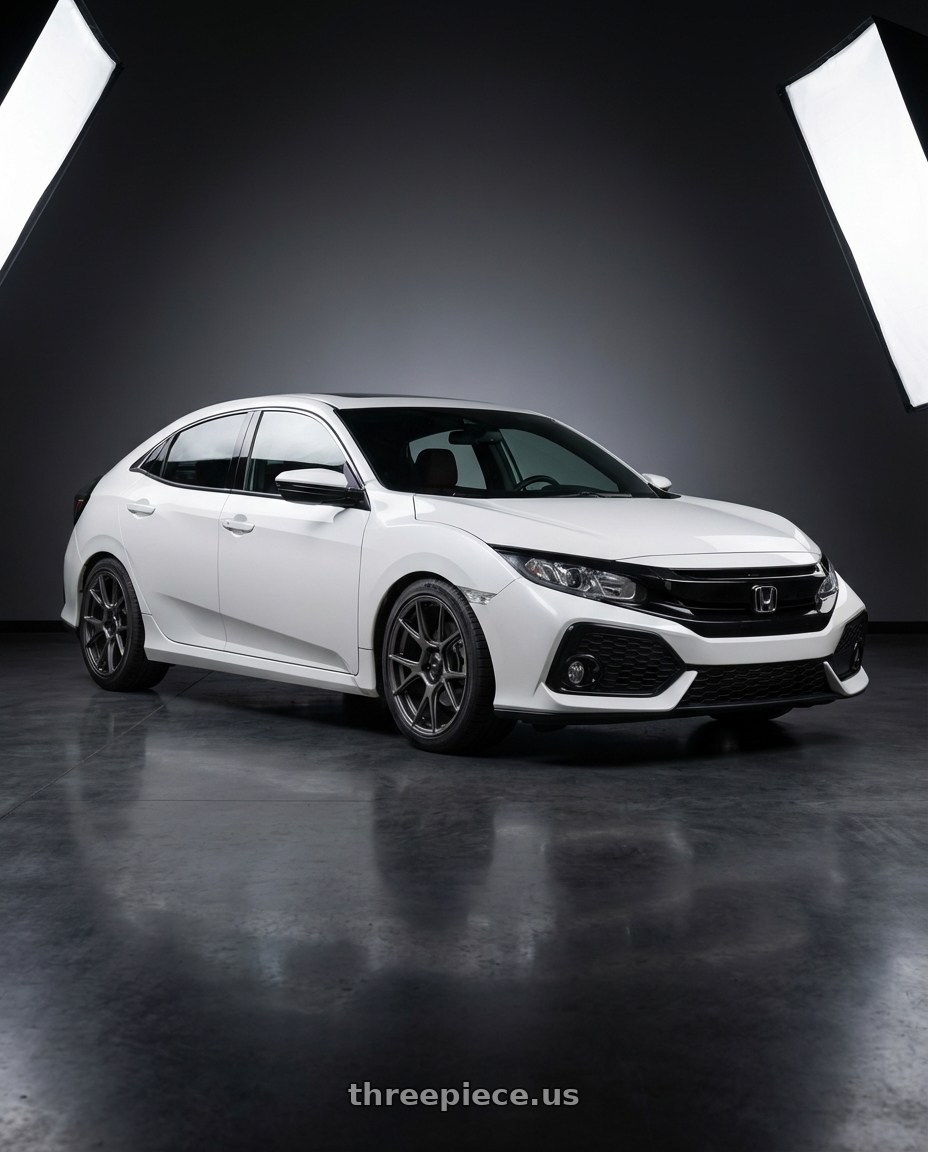 2024 Honda Civic with Konig Ampliform 5x114.3 18x9.5+25 Dark Metallic Graphite wheels