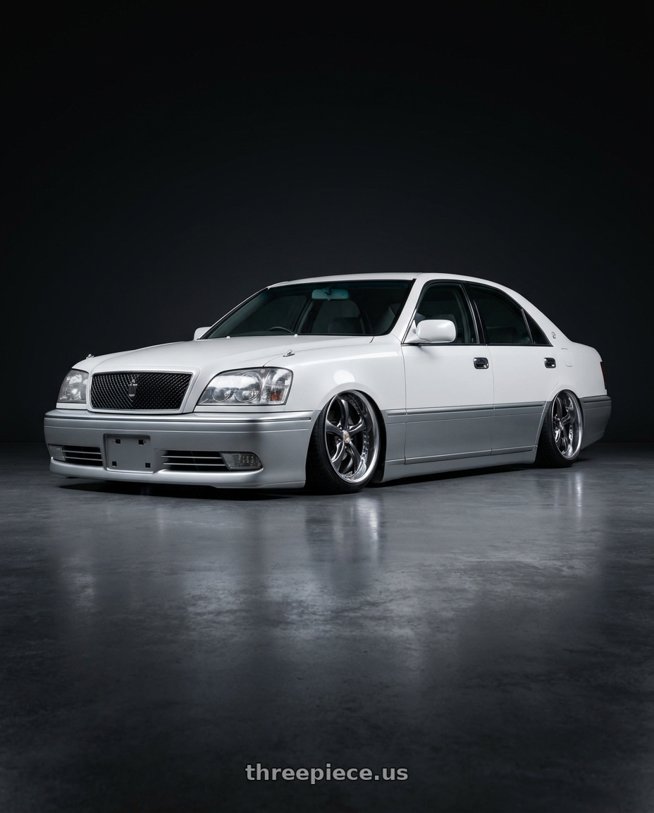 2000 Toyota crown athlete with Work Wheels VS-KF 5X114.3 19x8+15 Brilliant Silver Black A Disk FULL REVERSE wheels