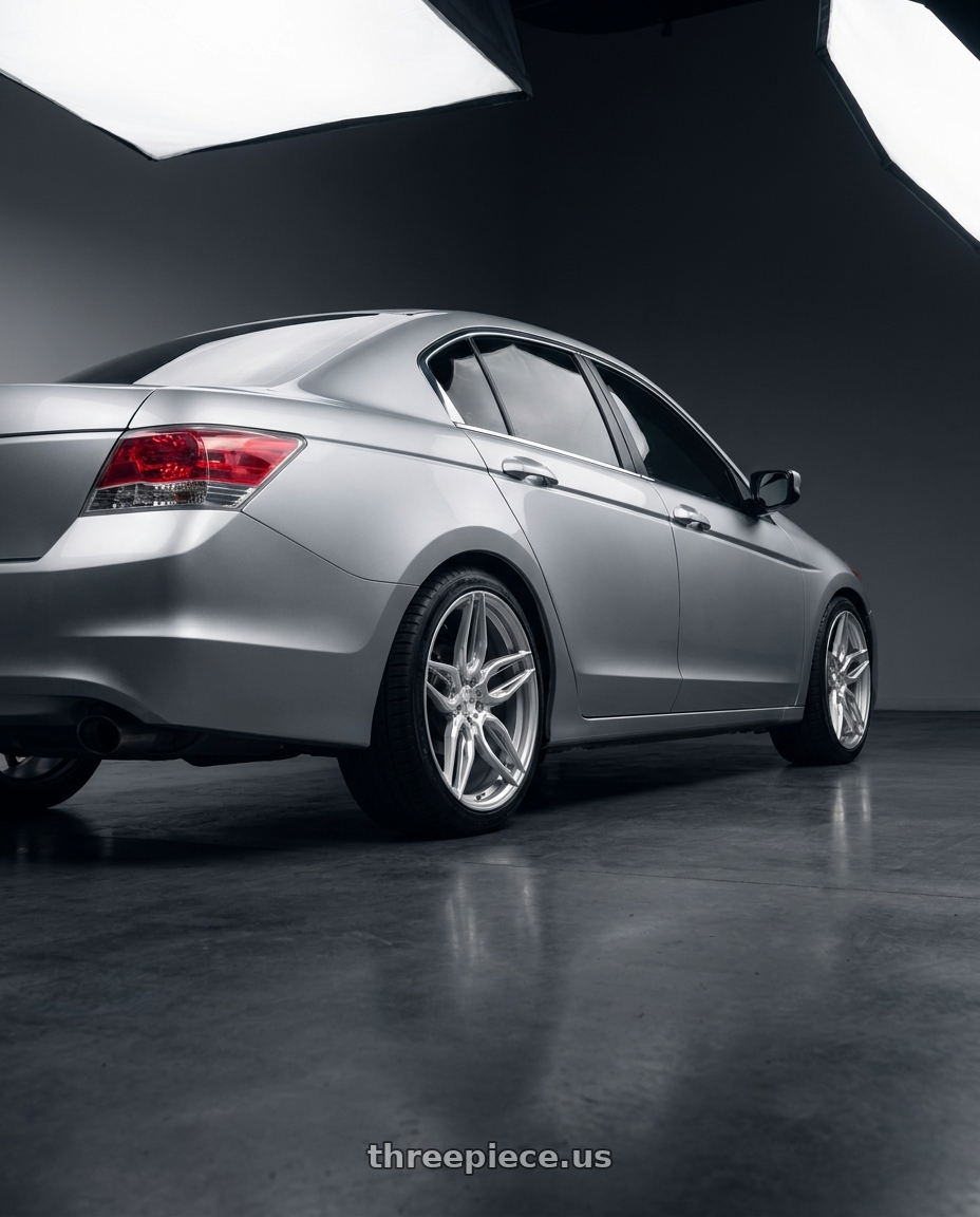 2010 Honda accord with ADV.1 ADV005 5x130 20x9 +40 Platinum wheels rear three quarter view square tires