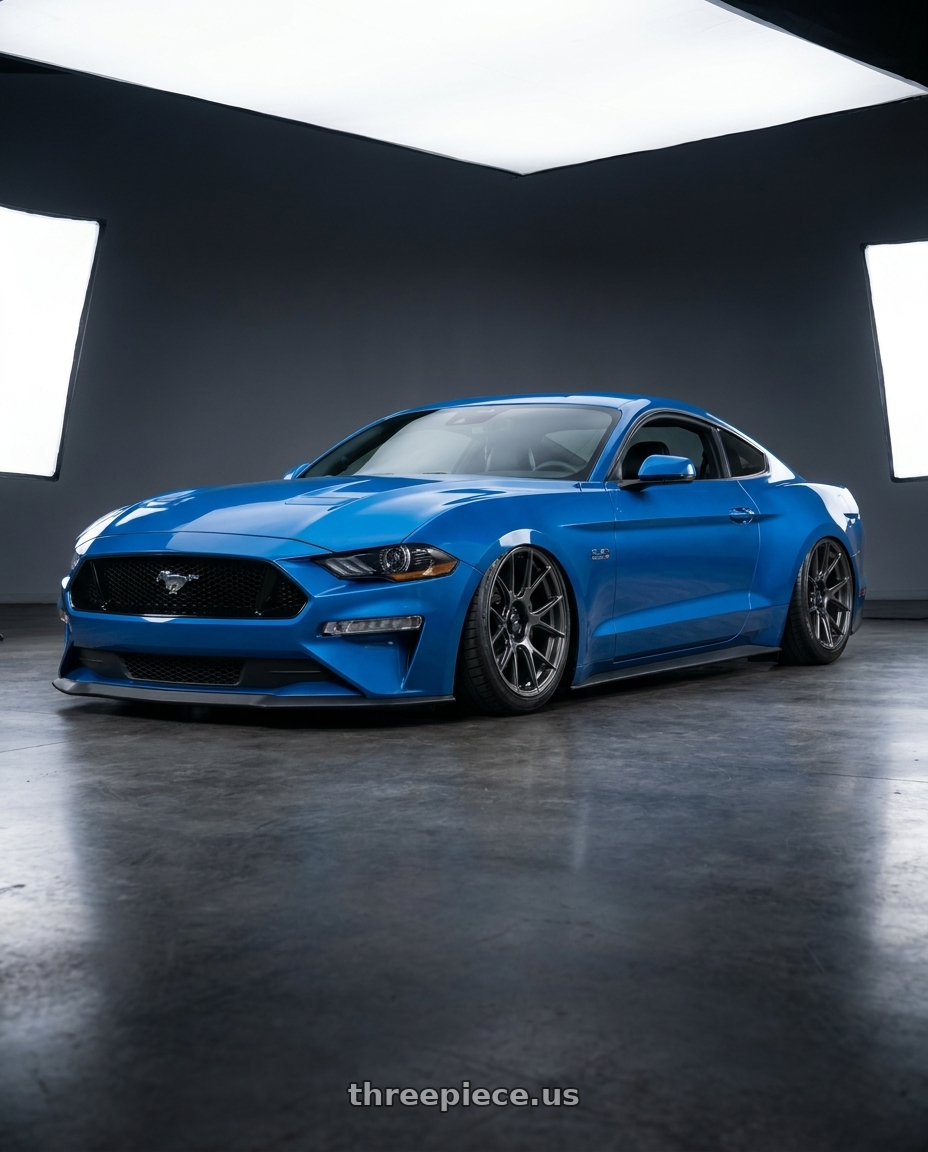 2022 Ford Mustang GT with Konig Ampliform 5x114.3 19x10.5+23 Dark Metallic Graphite wheels