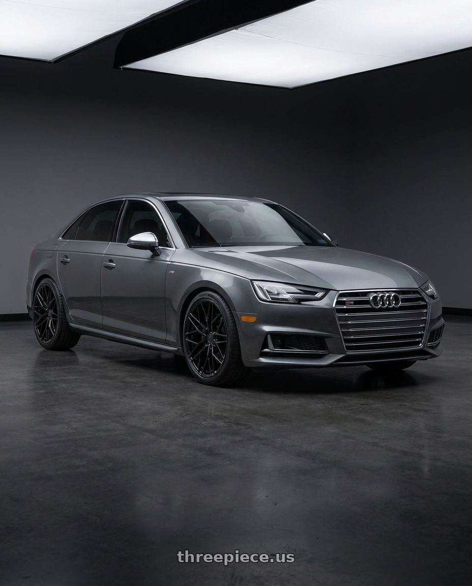 2023 Audi S4 B9 with Avant Garde Wheels M520R 5X112 19x9.5 +40 Gloss Black wheels