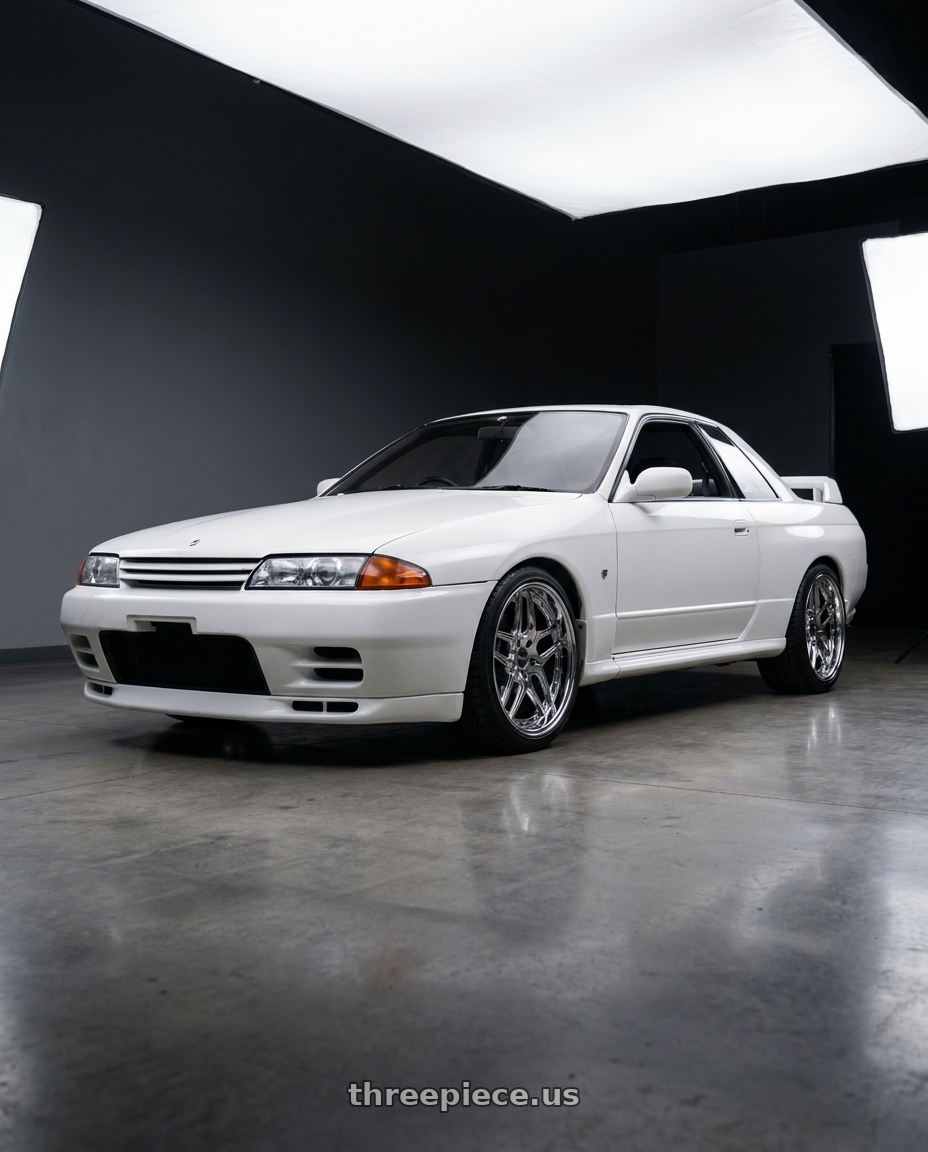 1992 nissan skyline gtr with ESR Wheels CS15.2 5x114.3 18x9.5 +35 Vacuum Chrome wheels
