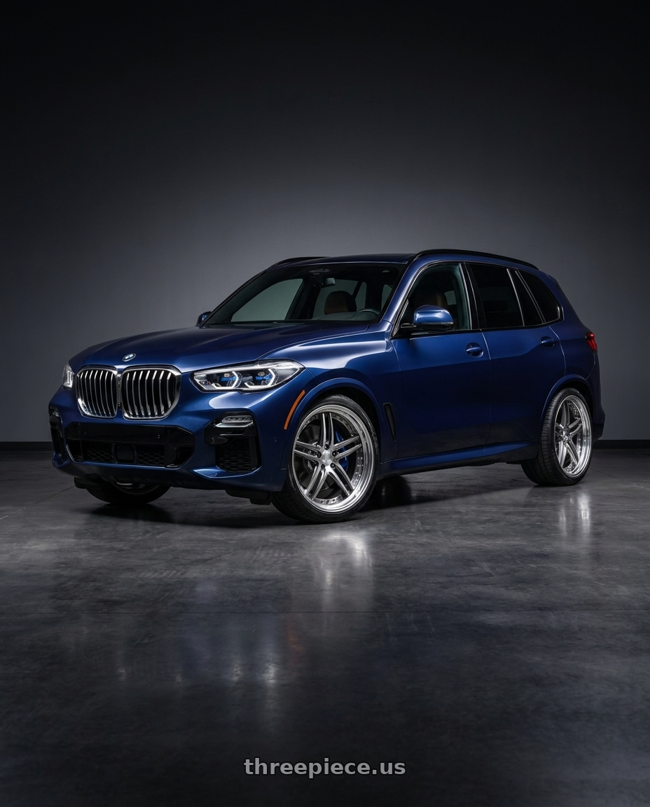 2026 BMW X5 with Work Gnosis Gr205 5x112 21x11+45 W Disk Buff Finish wheels
