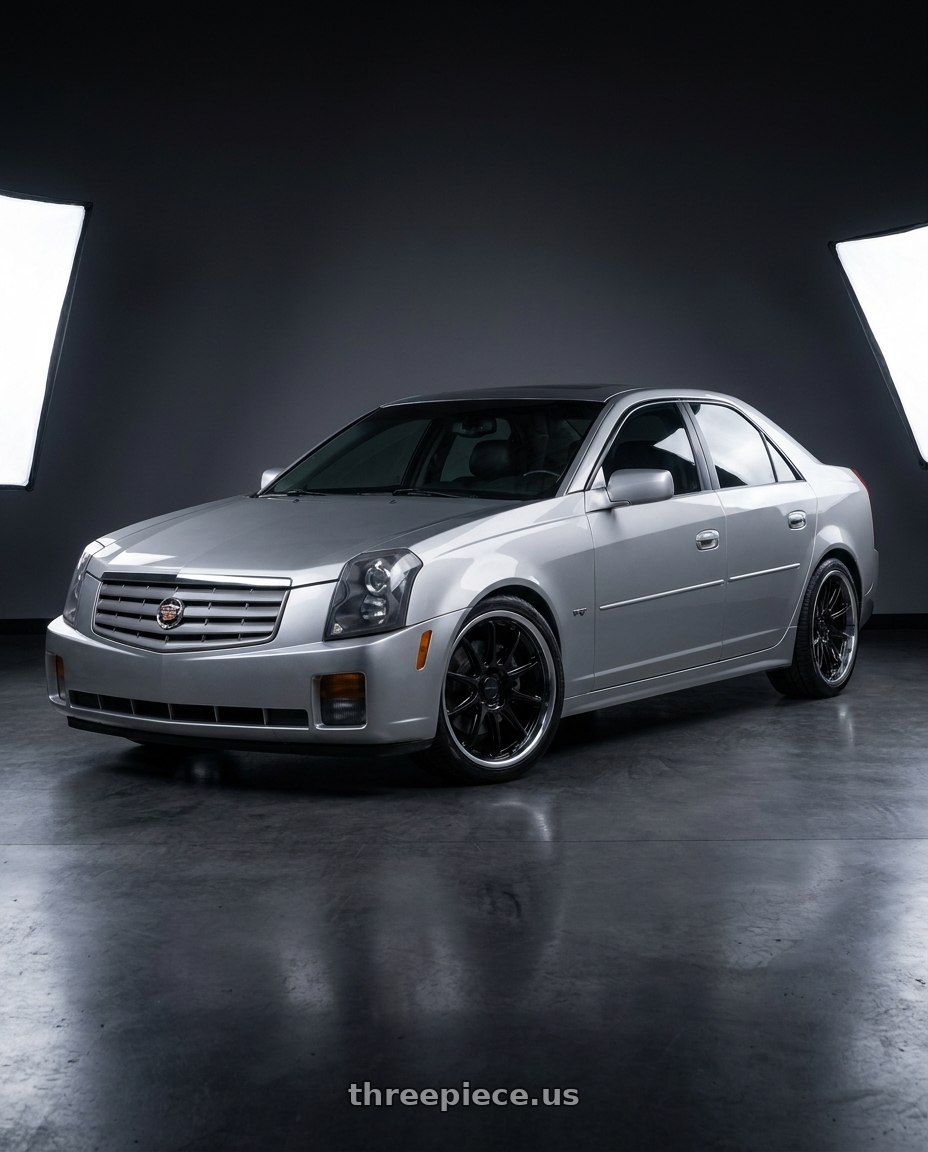 2006 cadillac cts with Petrol P4C 5X115 20X8.5 +40 GLOSS BLACK W/ MACHINED CUT LIP wheels