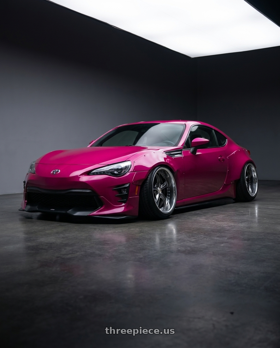 2016 Toyota GT86 with Work Wheels VS-KF 5X114.3 19x9-35 Brilliant Silver Black L Disk FULL REVERSE wheels