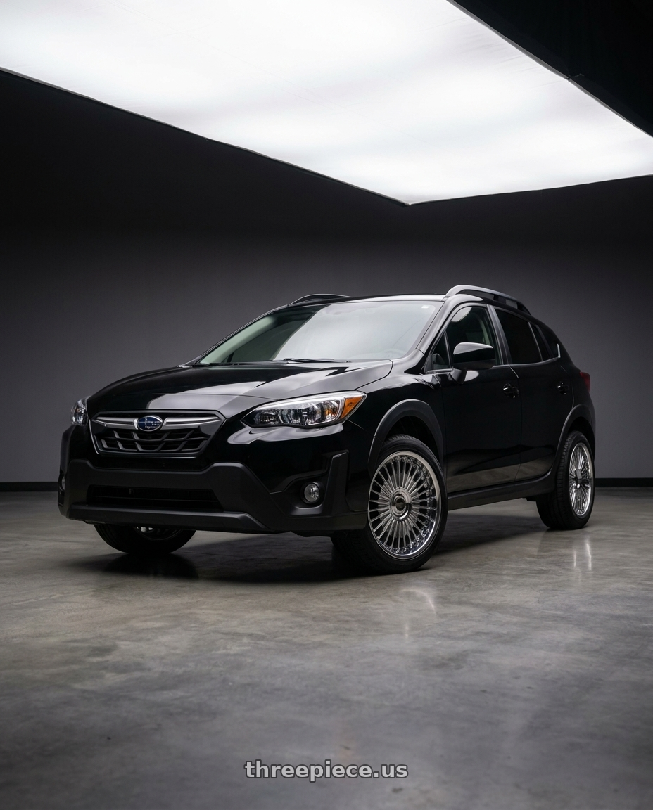 2022 Subaru Crosstrek with Work Emitz Black Polish 5x100 19x7.5 +45 wheels