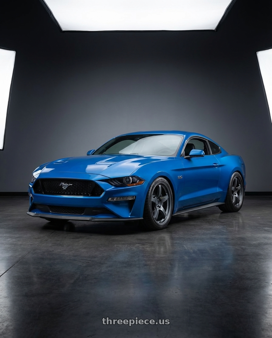 2022 Ford Mustang GT with Gram Lights 57CR 5x114.3 19x10.5+35 Gunblue II wheels