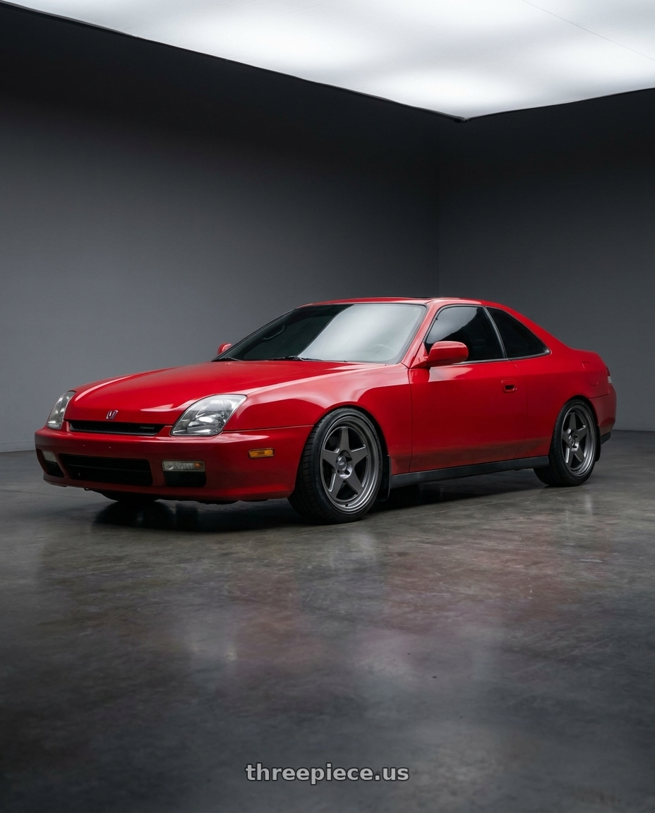 1999 Honda prelude with Kansei K12G KNP 5x114.3 17x9 22 Gunmetal wheels