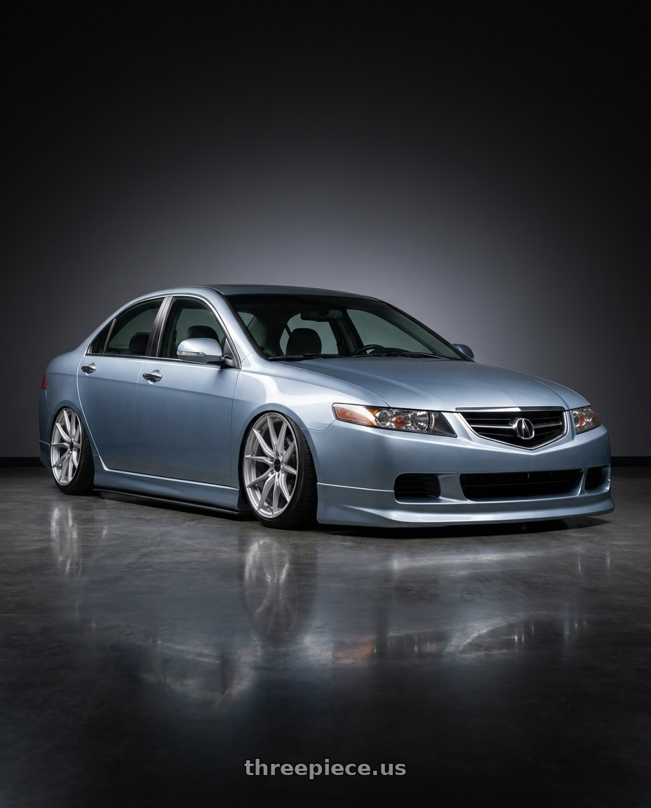2005 Acura tsx with Advanti Racing 80S Hybris 5X112 18x8 +45 Silver with Machined Face wheels
