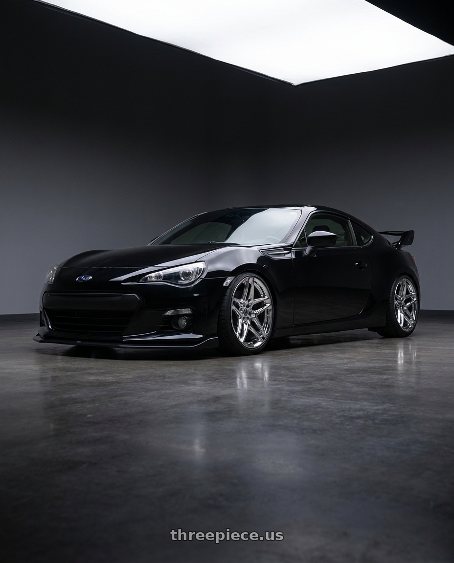 2015 Subaru Brz Limited black with Heritage Wheel EBISU MonoC 5x100 18x9.5+38 Chrome wheels