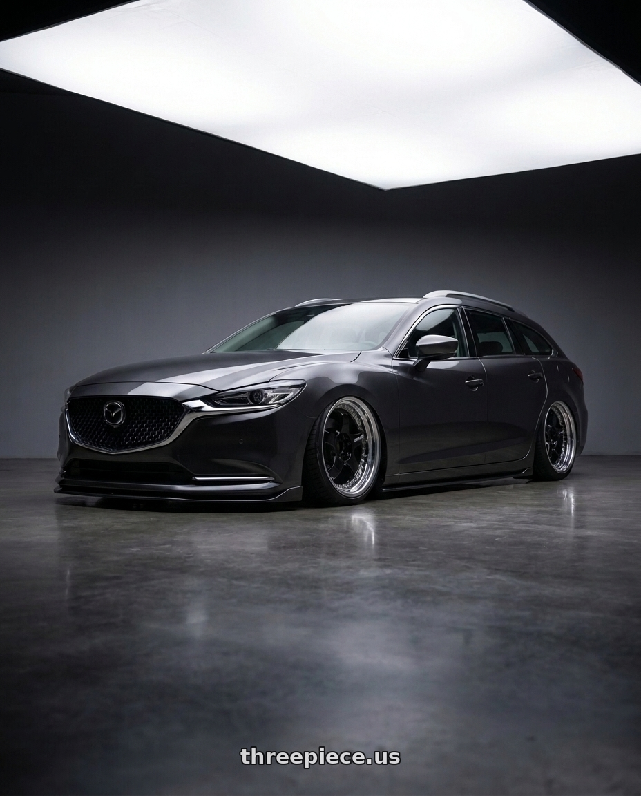 2019 Mazda 6 wagon with Work Meister S1 3P 5x100 18x7.5+54 A Disk Black wheels