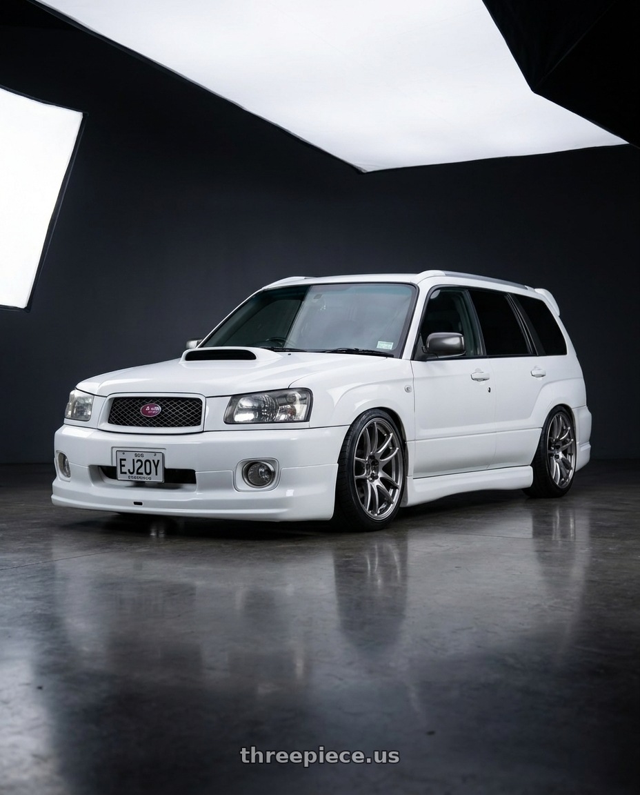2002 Subaru forester with Work Emotion Cr Kiwami 5x100 17x7 +38 Gt Silver wheels