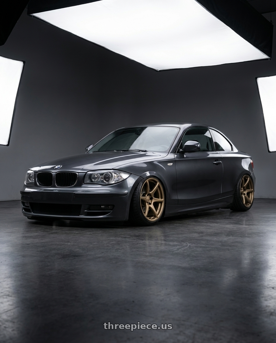 2012 BMW 1 Series E82 with Kansei K11B Tandem 5X120 19x9.5 22 Bronze wheels