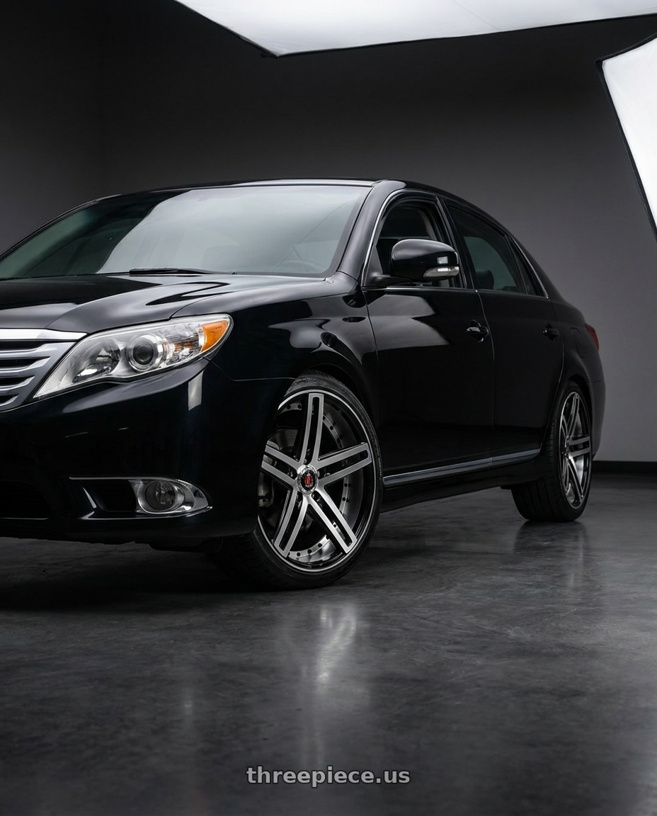 2011 Toyota Avalon with AXE WHEELS EX20 5x115 20x8.5 +25 Black And Polished Face wheels