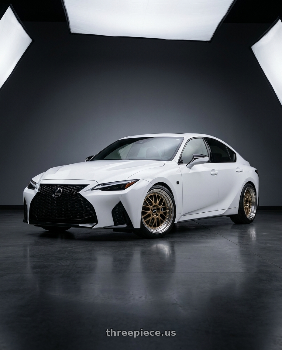 2025 lexus is 500 with Work Meister M1 3p 5x114.3 18x16-78 A Disk Titanium Gold wheels
