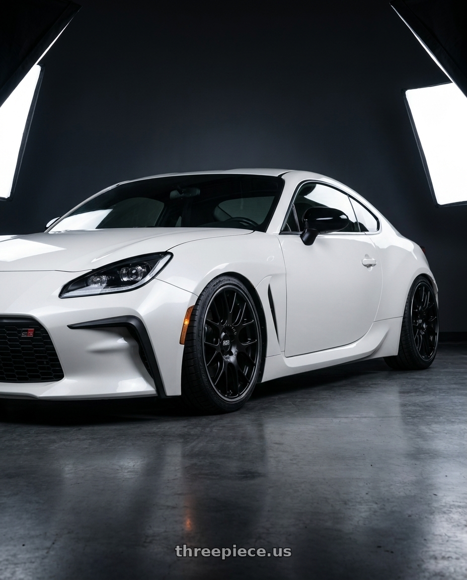 2023  GR86 white with BBS CH-R 5x112 18x8.5 +38 Satin Black Polished Rim Protector wheels