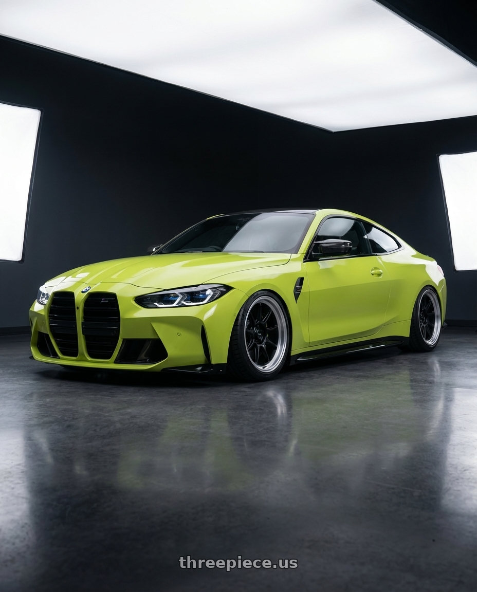 2024 BMW M4 G82 with Konig Countergram 5x112 19x9.5+30 Matte Black / Matte Machined Lip wheels