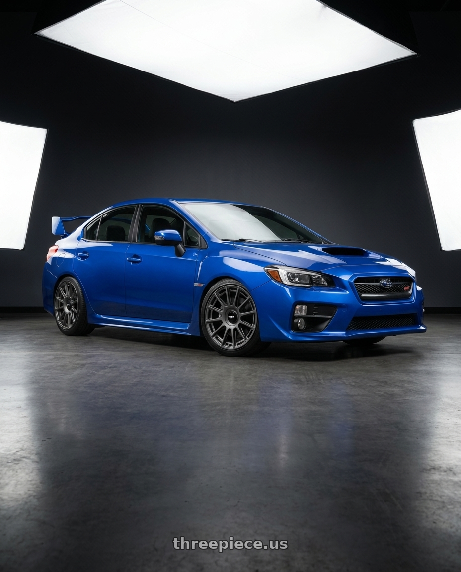 2018 Subaru WRX STI with Rotiform 1PC R158 OZR 5X100/5X114.3 18X8.5 +35 MATTE ANTHRACITE wheels