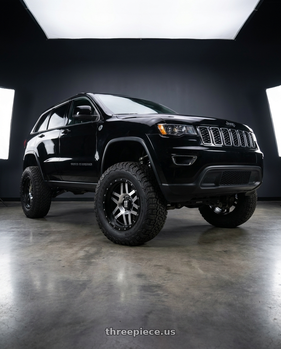 2021 Jeep Grand Cherokee Laredo with XD XD128 MACHETE 5X127 18X9 +18 MACHINED FACE BLACK RING wheels