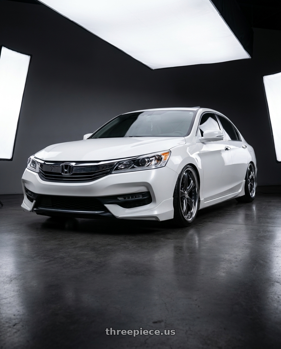 2016 Honda accod with Work Wheels VS-KF 5x100 19x8.5+1 Brilliant Silver Black R Disk FULL REVERSE wheels