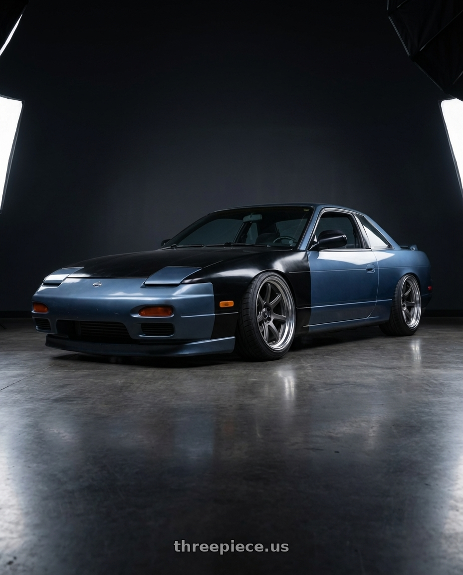 1990 Nissan 240sx Coupe with Work Cr 2p 4x100 17x95 22 Gt Silver 17x95 Et22 wheels