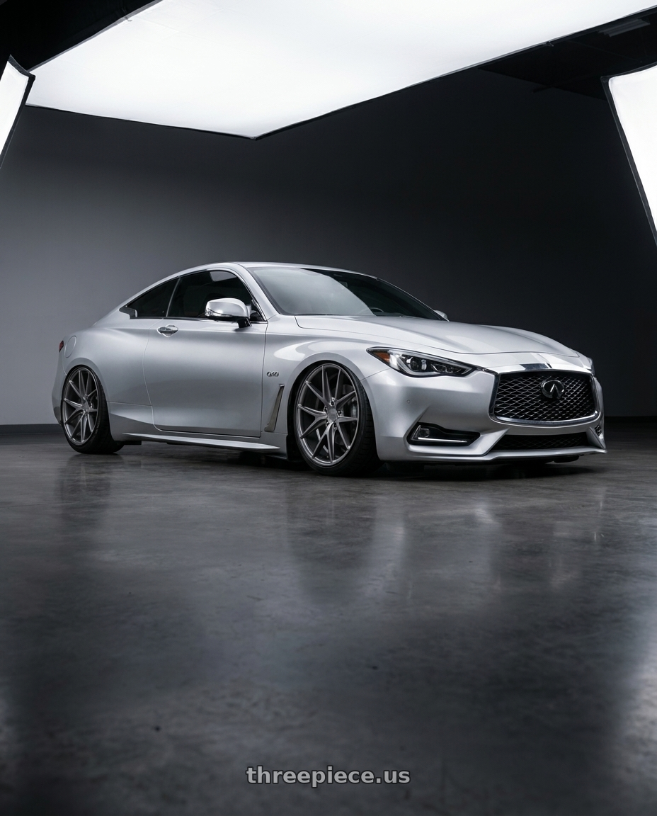 2020 Infiniti Q60 with Niche 1PC M116 MISANO 5X114.3 19X8.5 +33 MATTE GUN METAL wheels