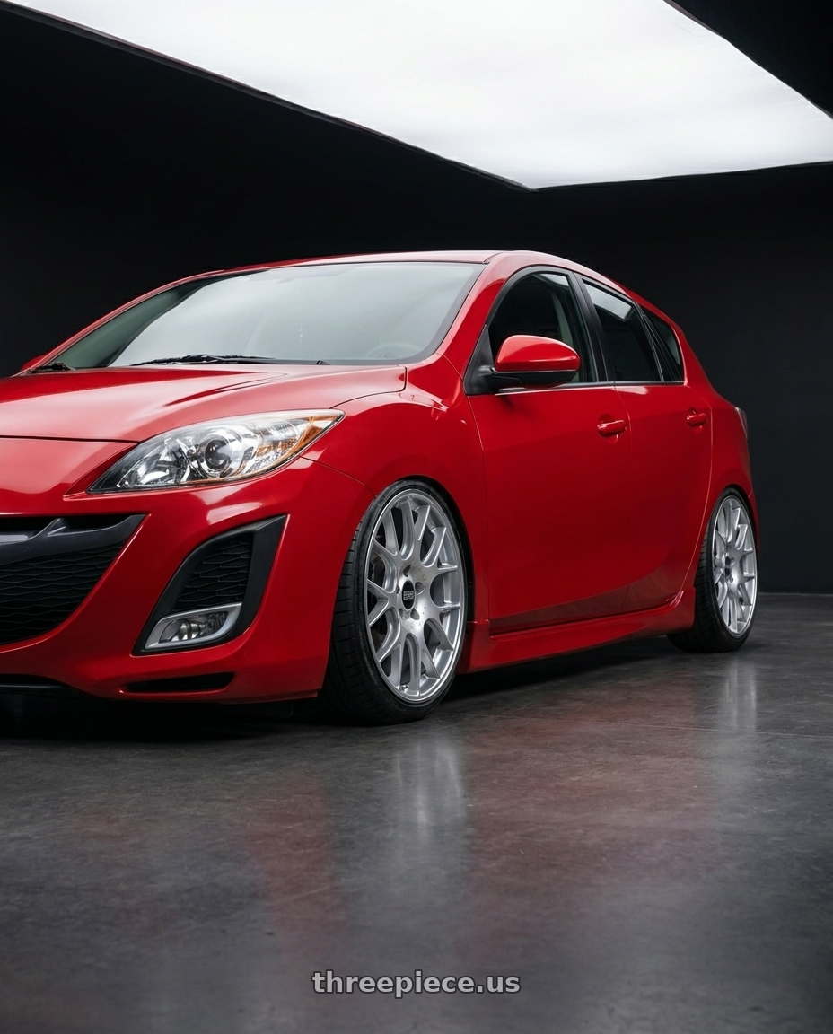 2010 Mazda 3 with BBS CH-R 5x130 19x8.5 +51 Brilliant Silver Polished Rim Protector wheels