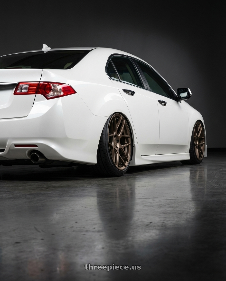 2013 Acura TSX with Aodhan AFF2 5x114.3 19x8.5+35 Matte Bronze wheels rear three quarter view slight stretch tires