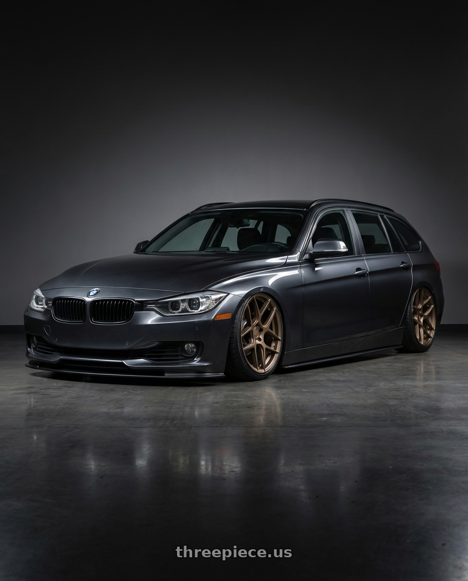 2016 BMW 3 Series F30 with Aodhan AFF2 5x120 19x9.5+35 Matte Bronze wheels