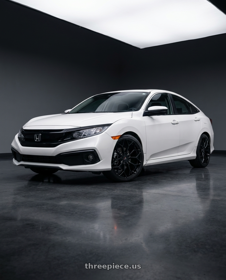 2019 Honda Civic Sport with Cavallo CLV-44 5x110 / 5x114.3 18x8 +35 Gloss Black wheels