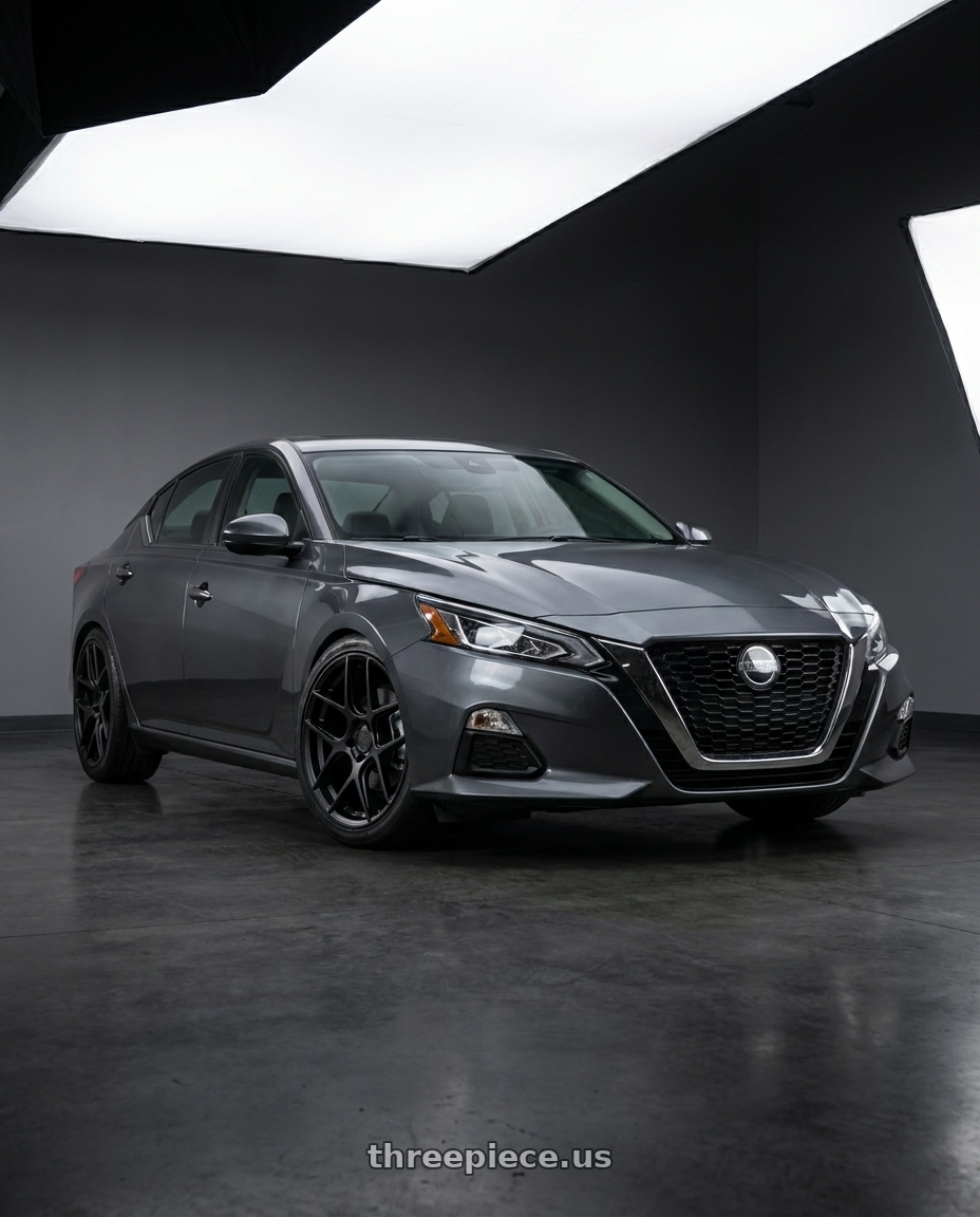 2021 Nissan Altima SV with Aodhan AFF2 5x114.3 19x8.5+35 Matte Black wheels