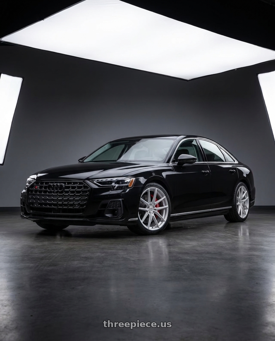 2025 Audi S8 with TSW IMOLA 5x112 20x9 +20 Gloss Silver W/ Machined Face wheels