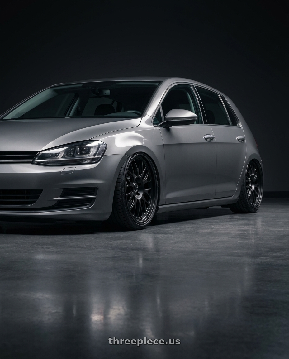 2019 Volkswagen GTI MK7 with fifteen52 HOLESHOT 5x112 19x8.5 +45 ASPHALT BLACK (SATIN BLACK) wheels