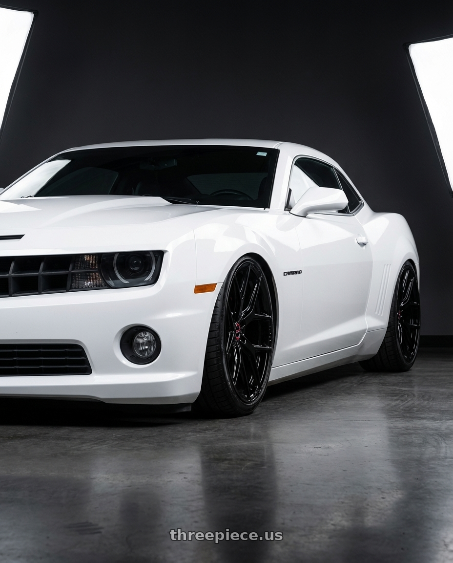 2014 Chevrolet Camaro 5th Gen with Vossen HF-5 20x9 / 5x120 / ET35 / Flat Face / 72.56 - Gloss Black Wheel - HF5-0B01 wheels