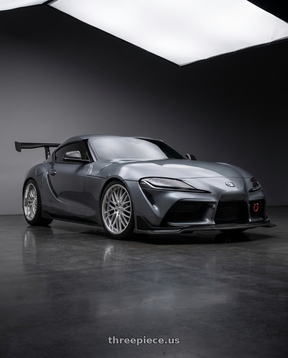 2019 TOYOTA SUPRA with TSW SNETTERTON 5X112 19X9.5 +35 HYPER SILVER W/ MIRROR CUT LIP wheels