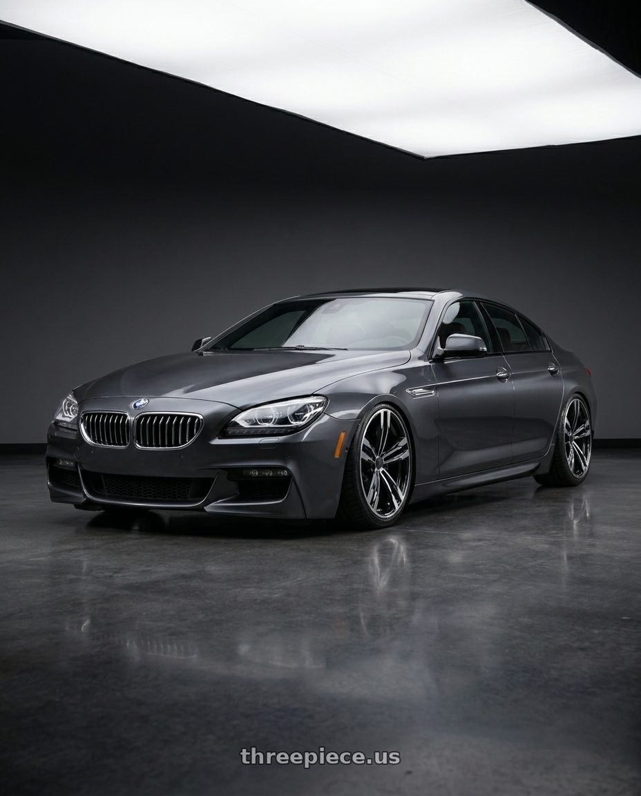 2015 Bmw 640i gran coupe m sport with REPLICA WHEELS R5111 5x120 20x10+38 POLISH/BLACK wheels